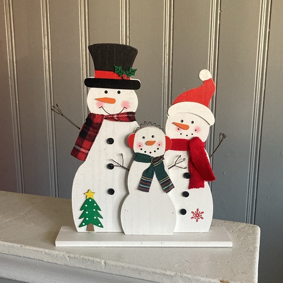 NWT- Precious Wooden Snowman ⛄️ Family Decoration Sign - Picture 4 of 17